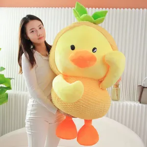 Süßes Ananas-Ente Plüschtier, weiche Stofftier Puppe für Kindergeschenk und Heimdeko.