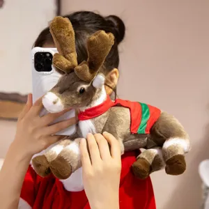 Kerst rendier pluche speelgoed simulatie eland pop schattige vakantie decoratie cadeau voor kinderen