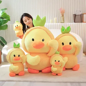 Niedliche Ananas Ente Plueschtier weiche gefuellte Puppe gelbes Enten Kueken Geschenk