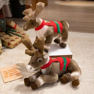 Kerst pluche rendier figurijn decoratie set, simulatie eland speelgoed voor vakantie decor.