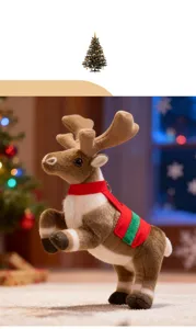 Kerst pluche rendier pop speelgoed schattig hert ornament feestelijke decoratie detail