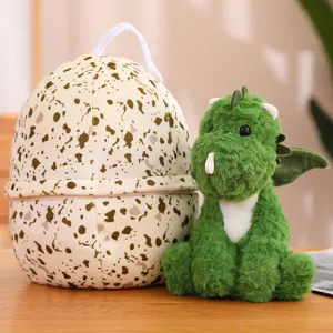 Niedlicher Dinosaurier Plueschtier mit gepunktetem Eikissen, weiches Stofftier fuer Kinder.