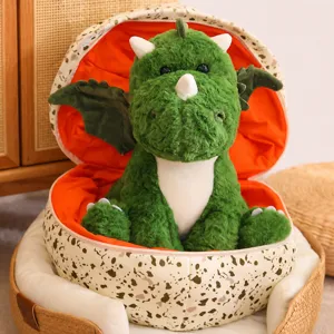 Niedliches Dinosaurier Plueschtier im Einnest weiches Stofftier Kissen fuer Kinder Geschenk