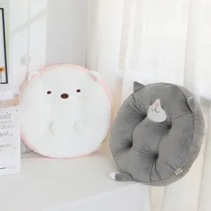 Cute cartoon animal plush round cushion set, soft fluffy chair pad and home decor pillow.