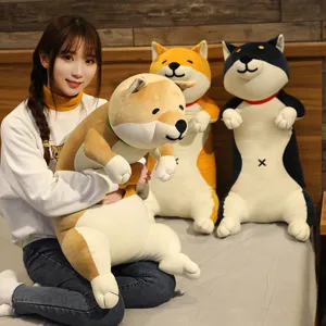 Cute Shiba Inu Cat Plush Toy Soft Stuffed Animal Body Pillow Cute Dog Cat Doll Cushion Bed Sleeping Companion Gift