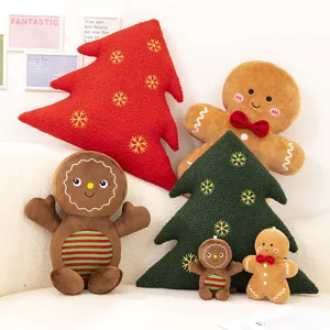 Natale omino di pan di zenzero peluche cuscino albero morbido giocattolo dettaglio