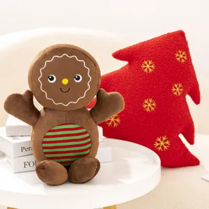 Simpatico cuscino in peluche omino di pan di zenzero per decorazione natalizia e regalo.