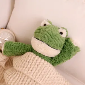 Peluche de rana tejida linda muñeca suave almohada de peluche regalo para niños