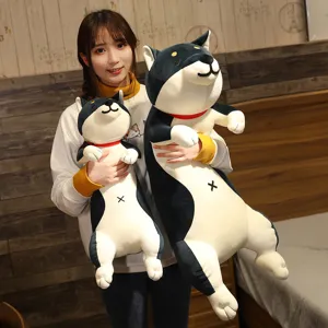 Λεπτομέρεια λούτρινου Shiba Inu, εξαιρετικά μαλακό μαξιλάρι για άνετο ύπνο στο κρεβάτι μας.