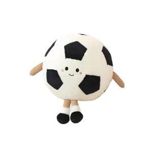 Plüschtier Cartoon Fußball Kissen süß gefüllter Sportball mit Händen und Füßen für Kinderzimmer