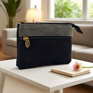 Moderna borsa con zip in tela multistrato elegante minimalista piccolo borsellino da viaggio