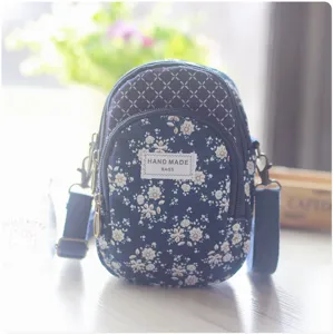 Florale Umhängetasche Handy Tasche Mehrschichtig Stoff Kleine Damen Umhängetasche