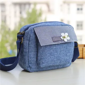 Damen Casual Baumwolle Umhängetasche Einfarbig Kleine Schultertasche Handytasche Tägliche Pendler Handtasche