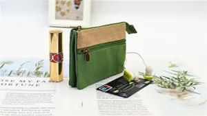 Borsa portamonete multistrato in tela verde borsa di stoccaggio minimalista piccolo porta carte