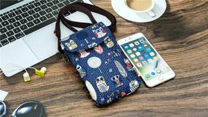 Waterproof Laminated Multi-Layer Crossbody Phone Bag Cute Owl Pattern Women Handbag