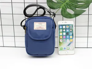 Borsa a tracolla in nylon da donna, piccola borsa casual per telefono con cinghia regolabile.
