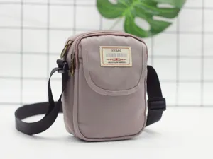 Borsa a tracolla casual in nylon da donna, elegante borsetta per cellulare con cinghia.