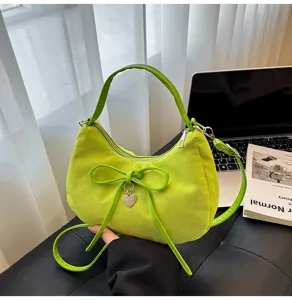Groene schoudertas voor dames elegante strik crossbody tas stijlvolle handtas voor dagelijks gebruik