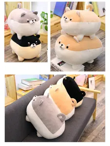 Cute Shiba Inu plush toy chubby corgi pillow soft stuffed animal doll gift for girls