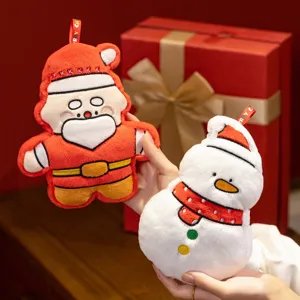 Ornements suspendus en peluche de Noël mignon Père Noël et bonhomme de neige déco.