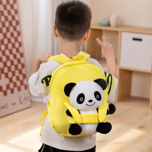 Zaino per bambini carino in peluche a forma di panda morbido cartone animato borsa scolastica nuovo