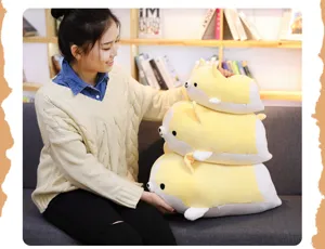 Mignon oreiller en peluche Corgi poupée animale en peluche douce coussin câlin pour filles déco