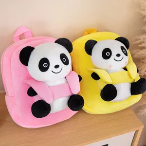 Zaino in peluche panda carino per bambini, borsa scolastica animale e bel regalo.