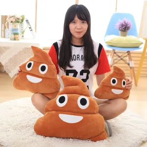 Funny Poop Emoji Plush Pillow Soft Short Plush Stuffed Toy Novelty Home Decor Cushion Cartoon Expression Gift