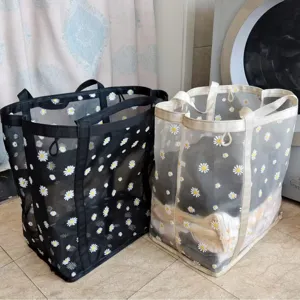 Cesta de ropa de malla grande cesta portátil plegable para ropa sucia vista principal