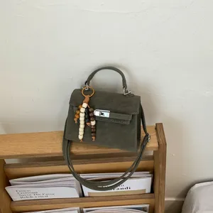 Women Fashion Synthetic Leather Crossbody Bag Vintage Lock Design Small Square Tote Bag Trendy Handbag For Daily Use