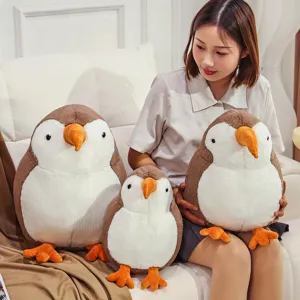 Plush kiwi bird stuffed animal toy soft doll cushion gift detail view showing cute design.