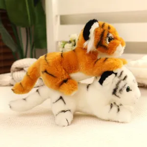 Simulation cute tiger plush toy set, soft stuffed animal dolls for kids birthday gift.