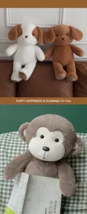 Cute plush toy puppy and monkey stuffed animal soft doll lovely kids gift room decor toy
