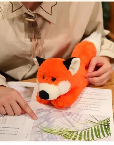 Cute orange fox plush toy slap bracelet soft stuffed animal wristband for kids and holiday gifts