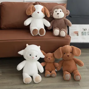 Cute plush animal toys set including lovely puppy monkey sheep doll soft stuffed kids gift