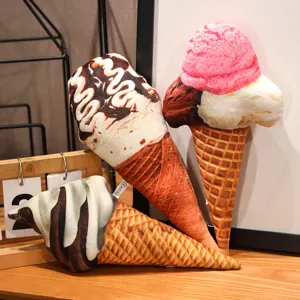 Peluche cornetto gelato simulazione cuscino carino regalo bambini decorazione giocattolo morbido