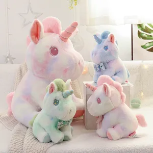 Rainbow unicorn plush toy cute stuffed animal colorful doll soft pillow gift for kids