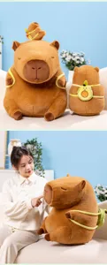 Joli jouet en peluche capybara avec sac avocat poupée douce oreiller cadeau pour enfants.
