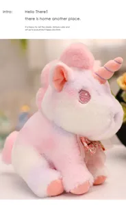 Colorful rainbow unicorn plush toy cute stuffed animal soft doll gift for kids and girls