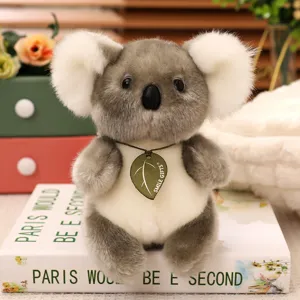Cute koala plush toy stuffed animal doll soft grey koala figure for kids gift home decor