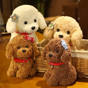 Cute simulation poodle plush toy sitting cute stuffed animal doll gift home decor wholesale