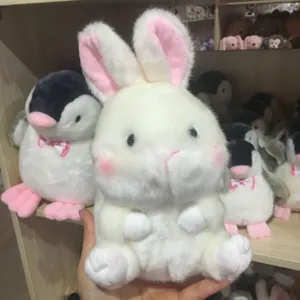 Cute white plush rabbit toy stuffed animal fluffy bunny doll for kids gift home decor cute style