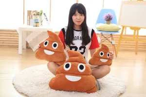 Funny poop plush pillow cute emoji cushion soft stuffed toy creative gag gift for home decor