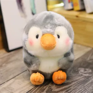 Cute round penguin plush toy soft stuffed animal doll for kids gift decoration interior
