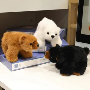 Realistic plush polar bear brown bear black bear stuffed animal toy soft doll for kids
