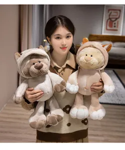 Cute hooded animal plush toy soft stuffed doll for kids comforting and playing companion