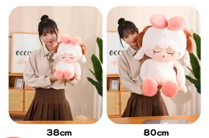 Cute Aries sheep plush toy doll pillow, soft stuffed animal gift available in 38cm and 80cm.