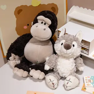 Forest friends gorilla and wolf plush toys cute stuffed animal dolls for children soothing companion