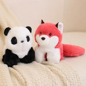 Schattige panda en vos pluche slap armbanden, zachte knuffeldieren speelgoed voor detail.