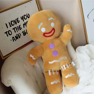 Cute gingerbread man plush doll soft stuffed toy for kids home decor cute companion gifts